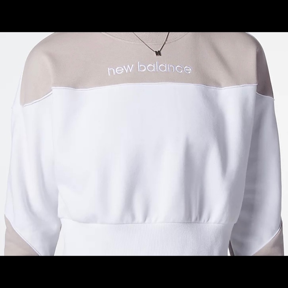 New Balance Women’s Athletic Fleece Crew White/Purple